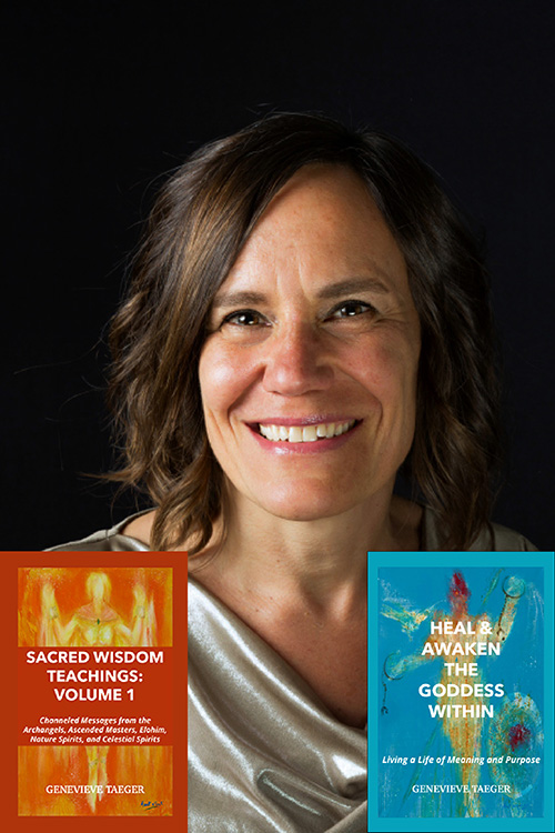 Genevieve with 2 books 500x750 Genevieve Taeger